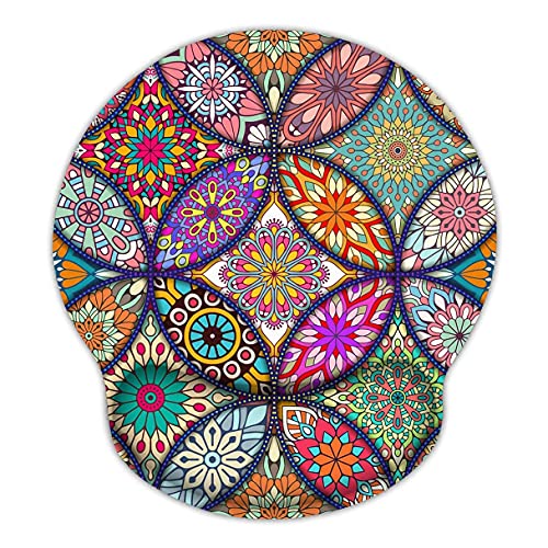 Britimes Ergonomic Mouse Pad with Wrist Support Mandala Floral Non-Slip ...