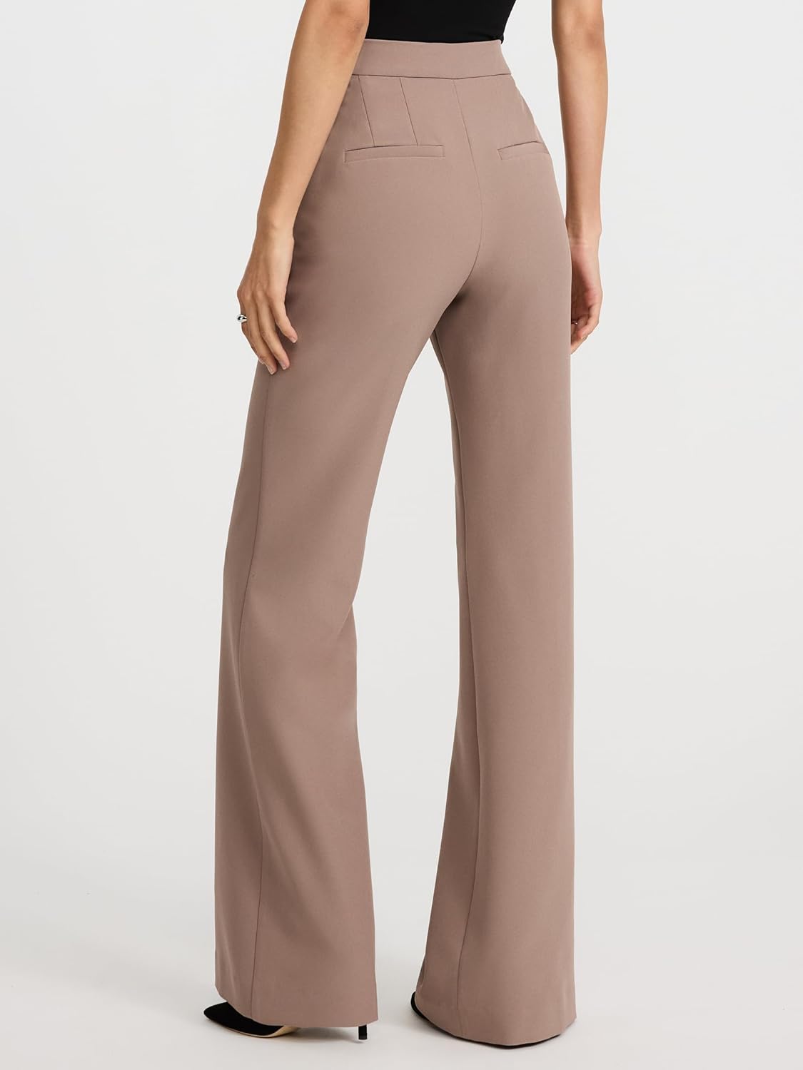 EXPRESS Women’s Editor Flare Pants – High Rise Flattering Stretch Dress Trouser, Work or Event Ready - Image 2