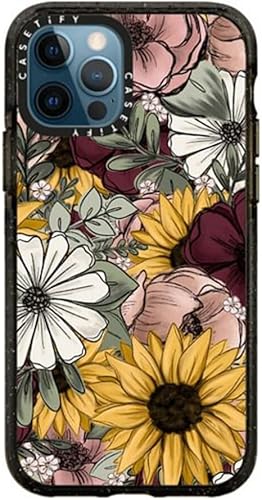 Miniatura 3 de CASETiFY KT's Canvases - Funda Impact para iPhone 12 y iPhone 12 Pro, diseño floral de KT's Canvases, color negro transparente