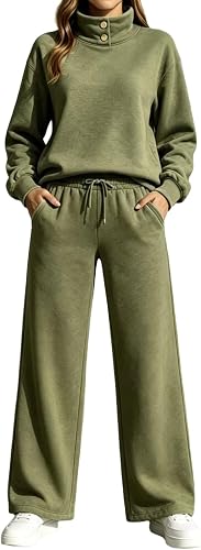 Shiketong Women's 2 Piece High Neck Lounge Set Fall Sweatsuits
