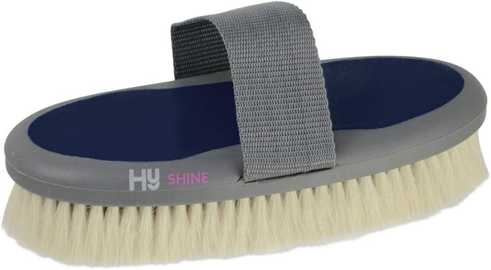 HySHINE Active Groom Goat Hair Body Brush (One Size) (Midnight Navy)
