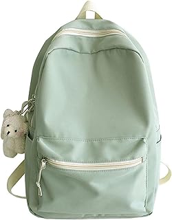 Mochila Escolar Mochila Feminina Moda Mochila Escolar Para Adolescente Mochila Escolar Aluna Bonita Mochila Escolar (Color : Green, Size : 28cm x12cm x38cm)