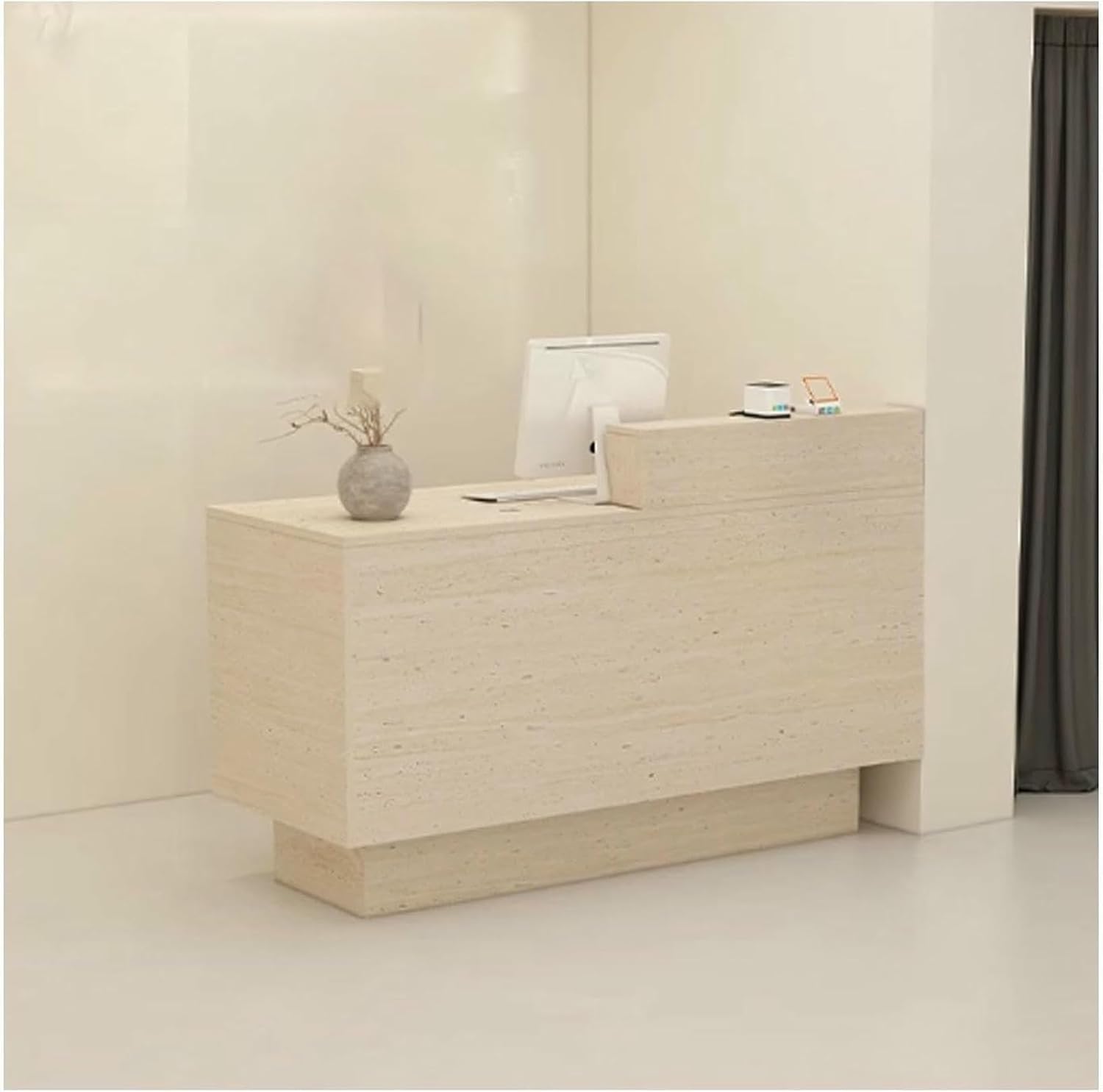 Reception Desk with Counter Drawers & Storage Shelves, Reception Room Tables，Front Desk Reception Counter,Modern Checkout Counter with Storage, for Store Hotel Office