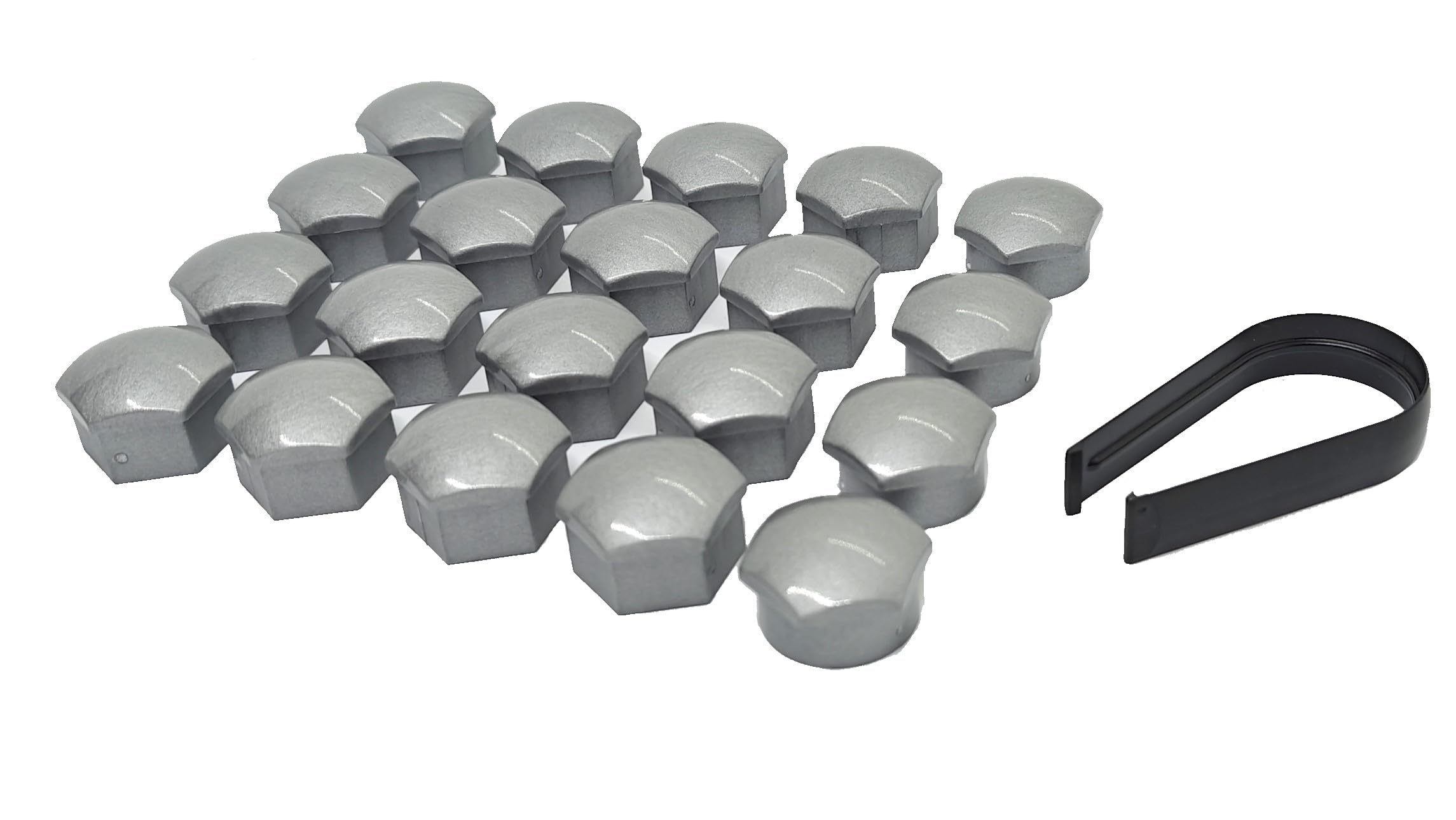 Partsdealers WHEEL NUT COVERS FOR VOLVO S60 S80 S90 V60 V90 XC40 XC60 XC90 POLESTAR LOCKING CAPS SET (Small Type, Alloy Grey)