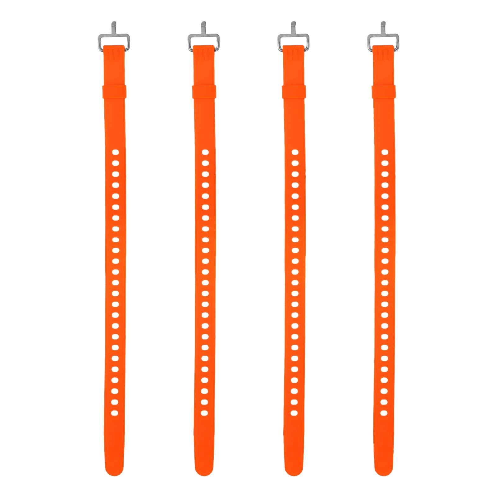 4 Pcs Silicone Tie Down Strap, 35cm / 14 inch Versatile Wear Resistant Silicone Securing Strap with Metal Buckle for Luggage Binding Outdoor Equipment Sorting,Black — view 11