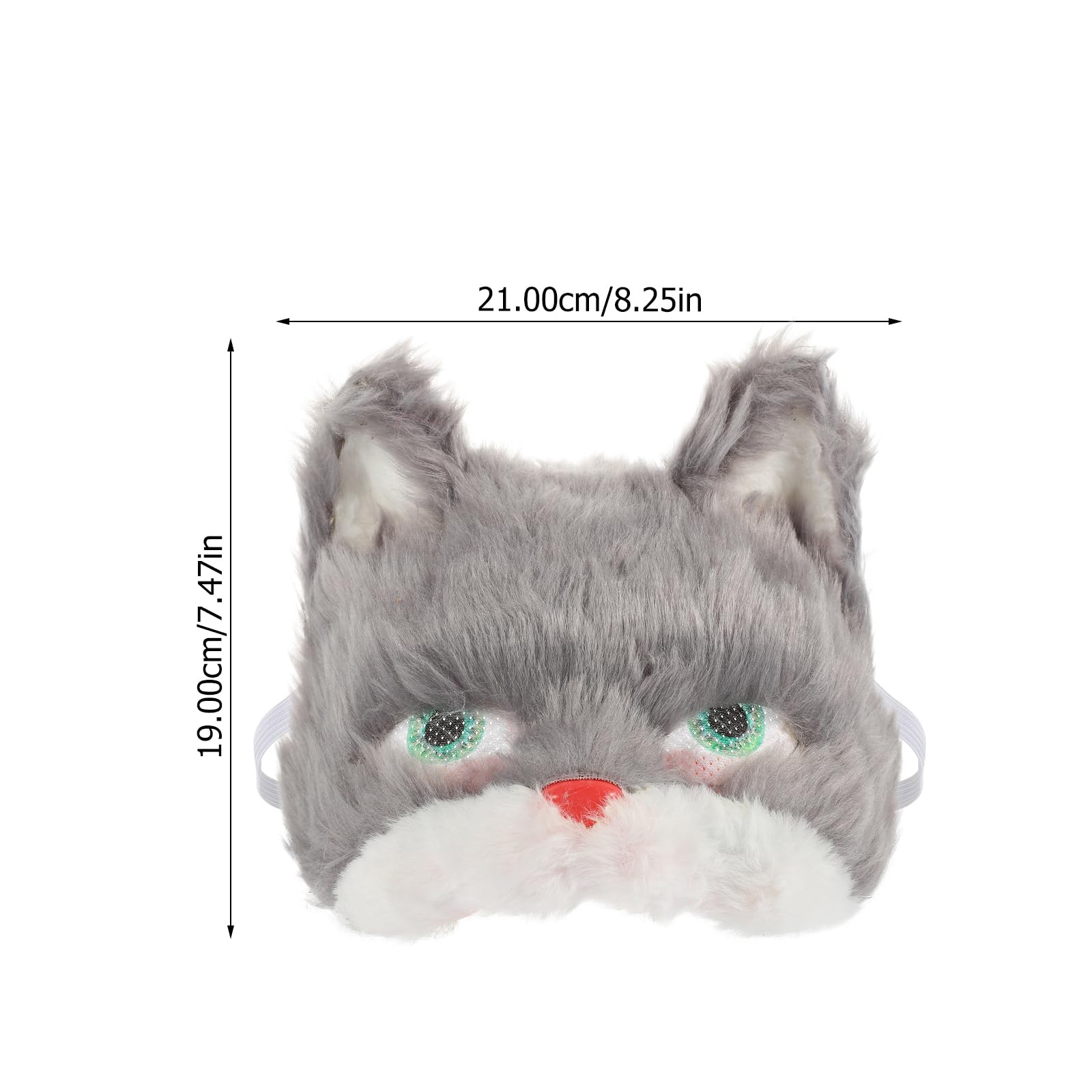 Didiseaon Cat Mask, Masquerade Animal Mask with Eyes Plush Stuffed Headwear for Cosplay Party Costume Accessories Photo Props