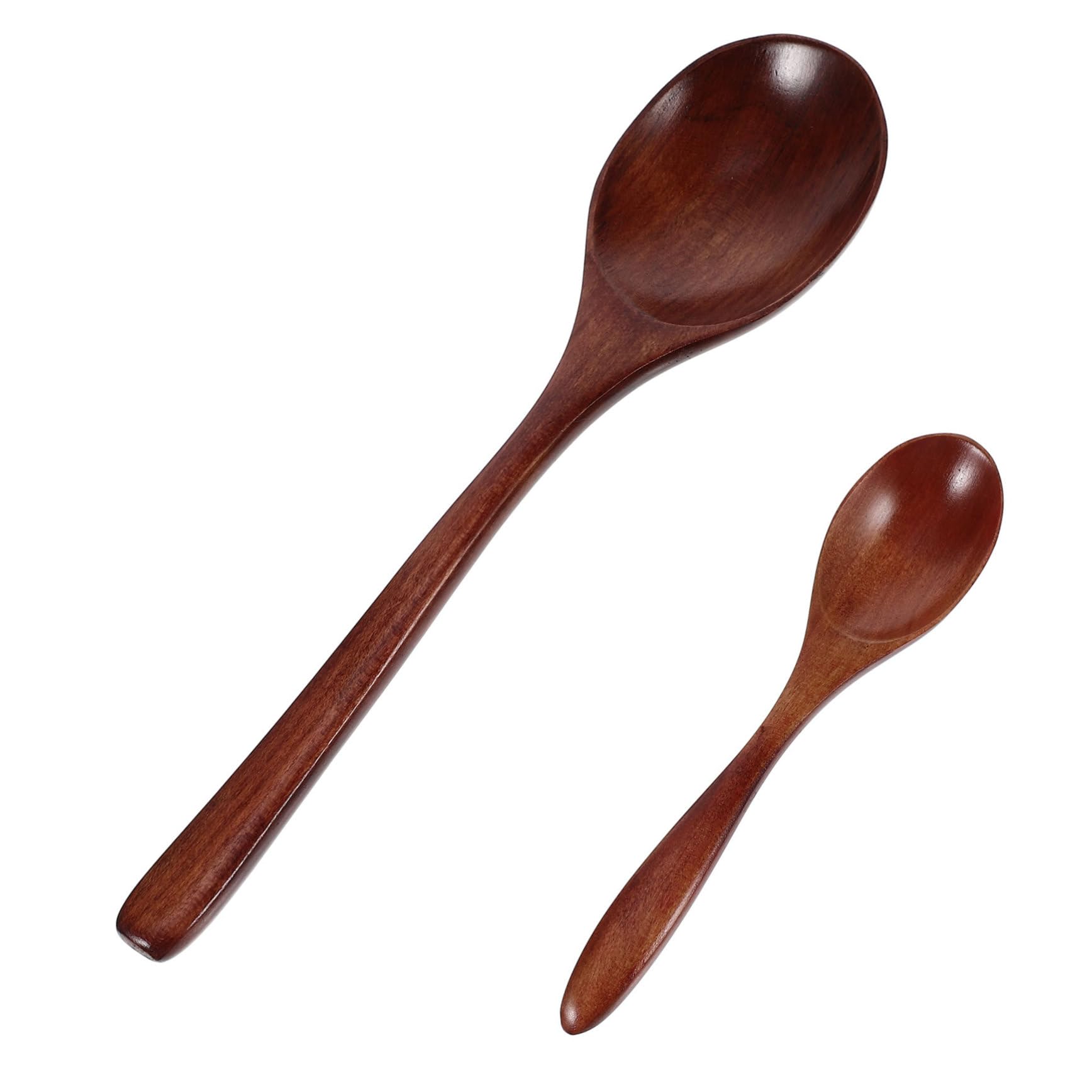 Cabilock 2Pcs Wooden Spoon Reusable Salad Spoons and Dessert Scoops for Home Use Smooth Finish Rice Serving Utensils for Kitchen and Restaurant Dining