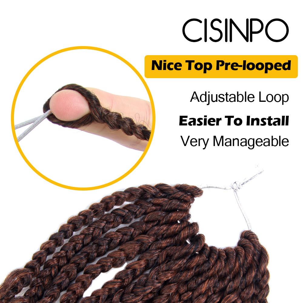 9 Packs Goddess Box Braids Crochet Hair 10 Inch Ombre Ginger Red Boho Box Braids with Curly Ends Synthetic Crochet Hair for Women, (T350)