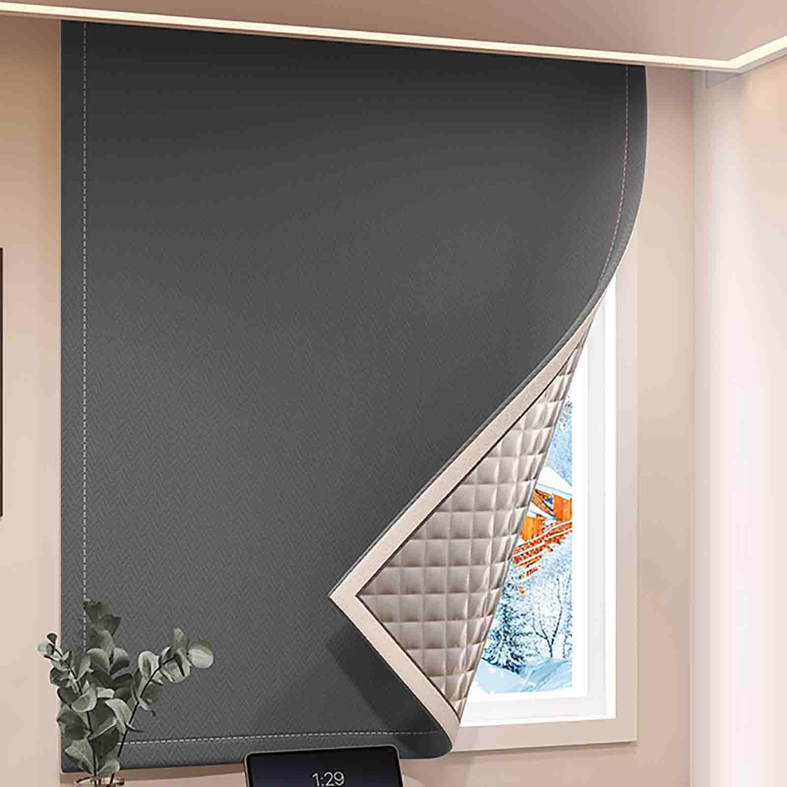 Isolamento Per Finestre Riutilizzabile Per L'Inverno, Copertura Termica Per Finestre, Tenda In Cotone Per Finestre Di Dimensioni Standard, Kit Di Isolamento Invernale Per Finestre Per Tenere Fuori(Gra