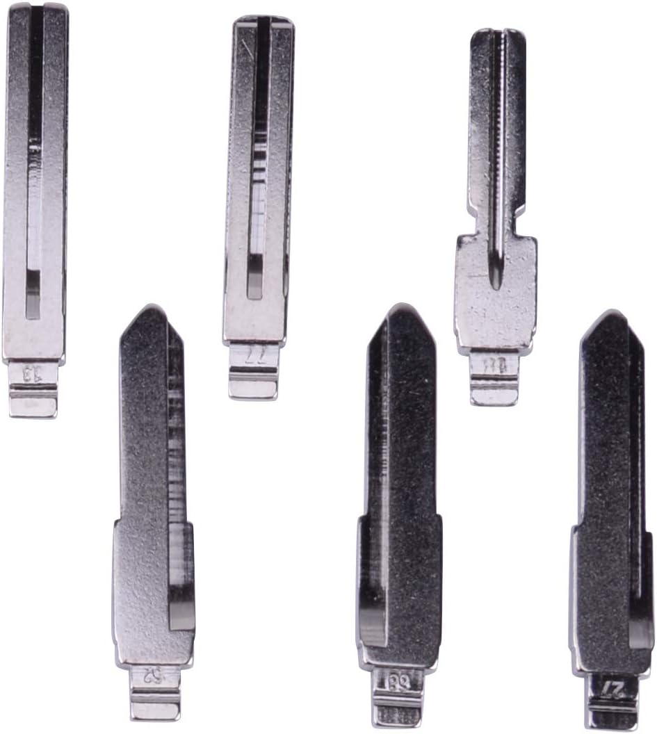 Close-up of various Eastar KEYDIY blank key blade types, showing different profiles