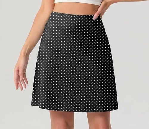 PrinStory Tennis Skirt for Women High Waisted Golf Skort Pickleball Athletic Skort Skirts with Zipper Pockets PD Small Black WT-XL — view 2