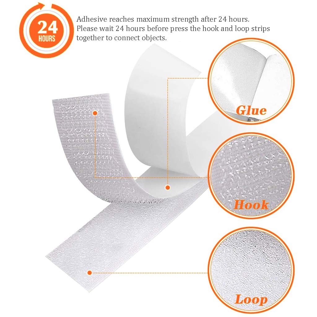 Auto Adhesivo Doble Cara 25m, Cinta de Gancho Cinta Autoadhesiva Fuerte Pegajoso Doble Cara, para plásticos, Piso, Puerta, vidrios. - Blanco 3cm Ancho