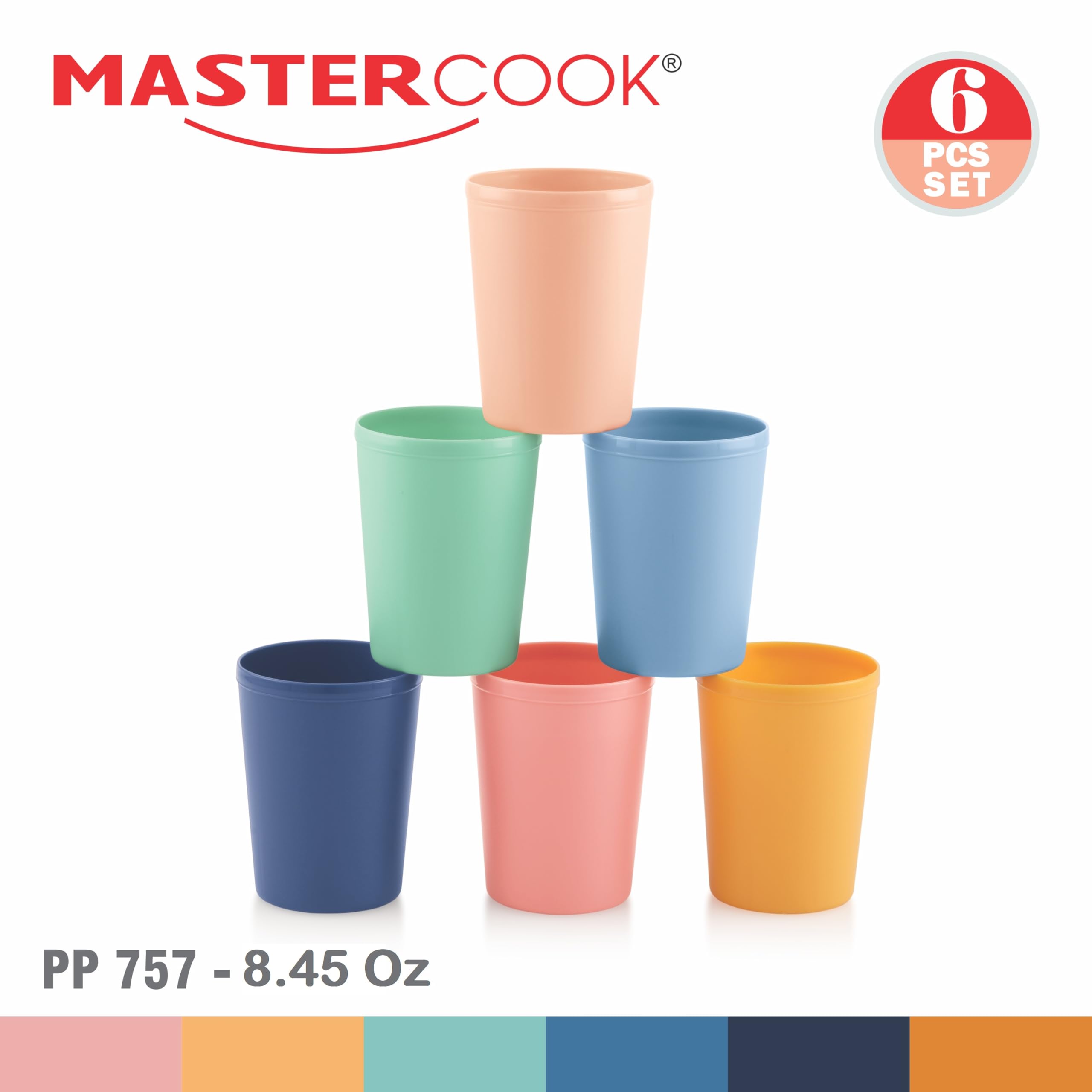 6 Bunte Kunststoff-Becher, 160 Ml – Stapelbar, Spülmaschinenfest, Für Kinder & Erwachsene