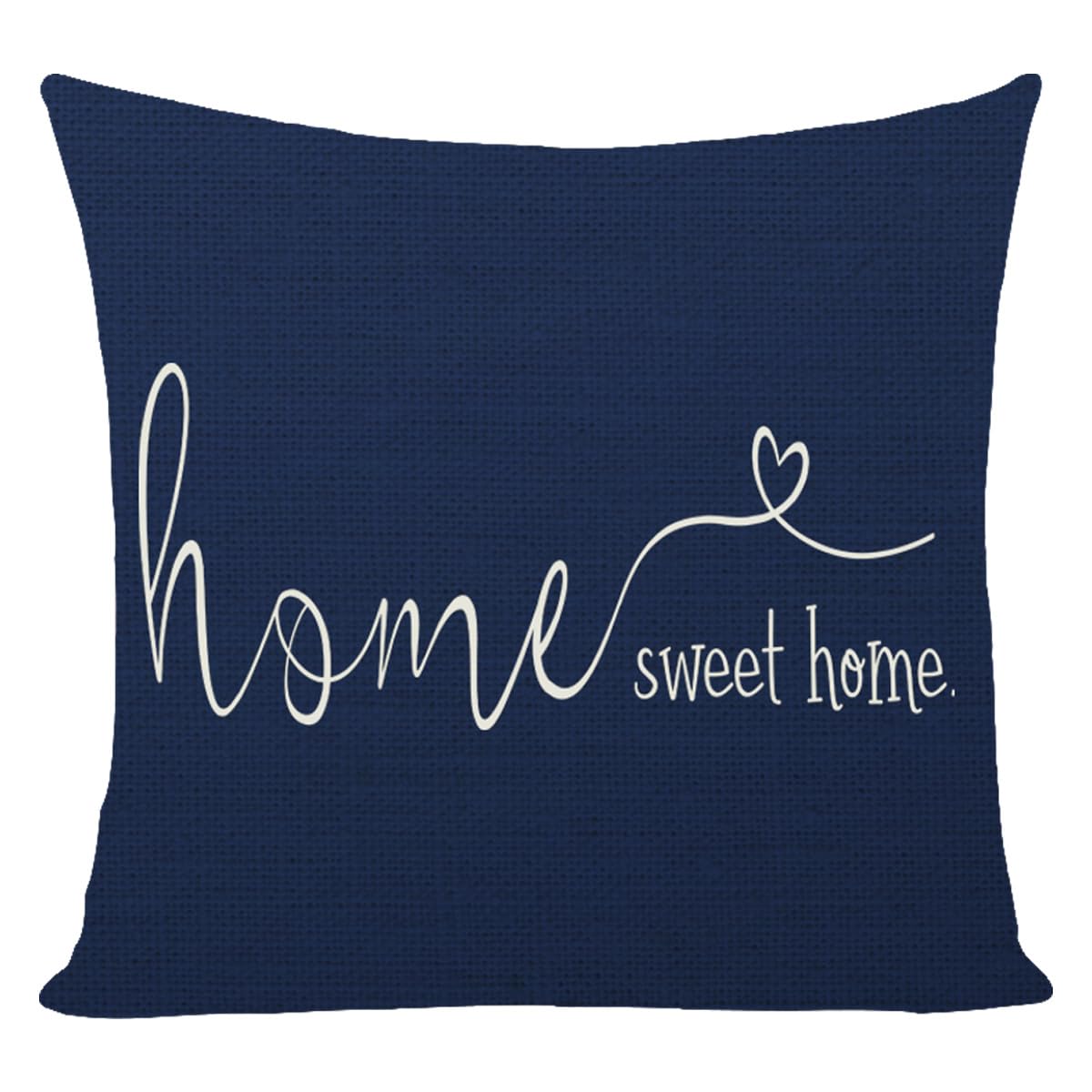 Housse de coussin lombaire bleu 45x45 cm motif ferme vintage pour décoration salon