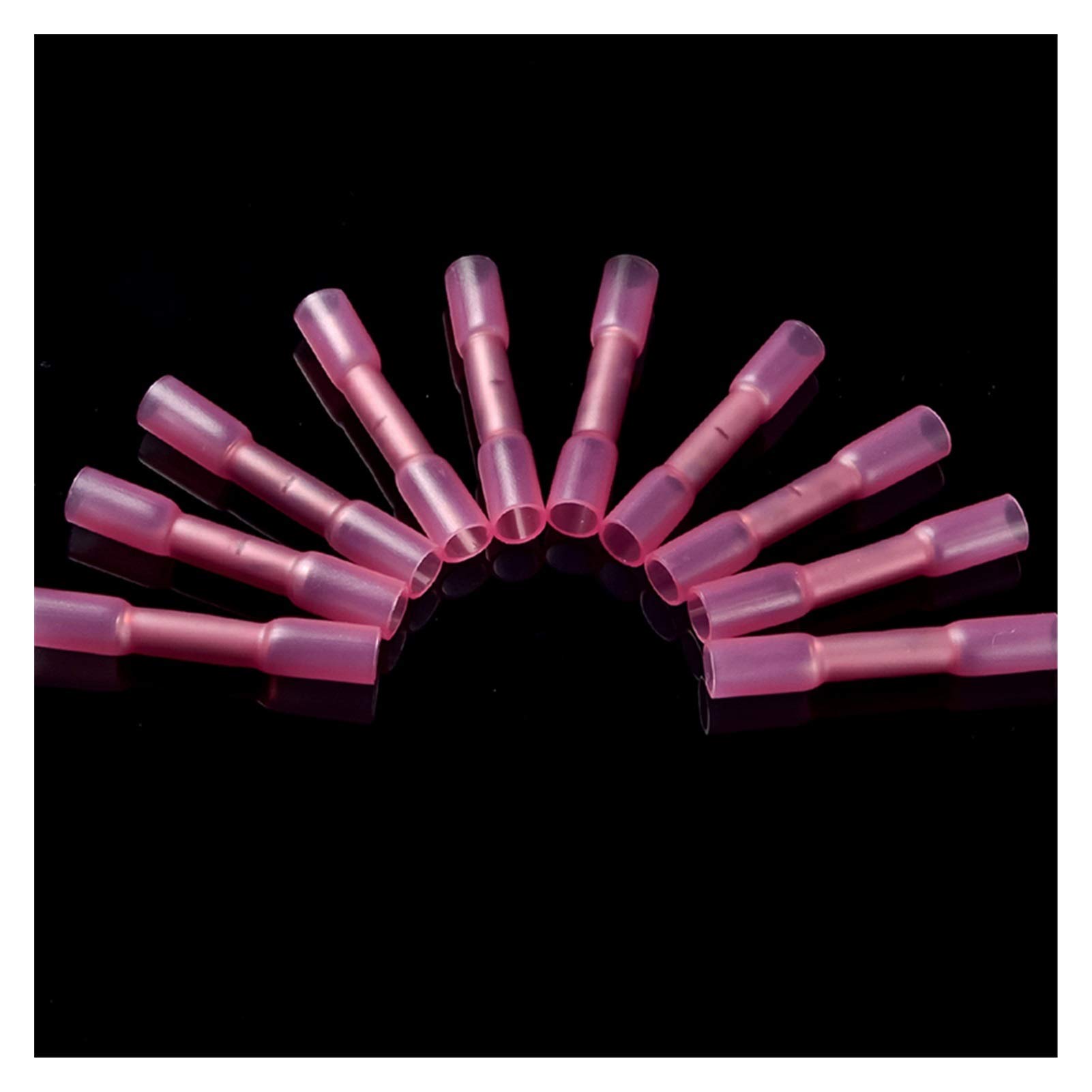 ZBORAVPIX Heat Shrink Solder Butt Connectors， Heat Shrink Butt Connectors Crimp Terminals AWG 22-10 Pack Of 20 Multicolor(Red)