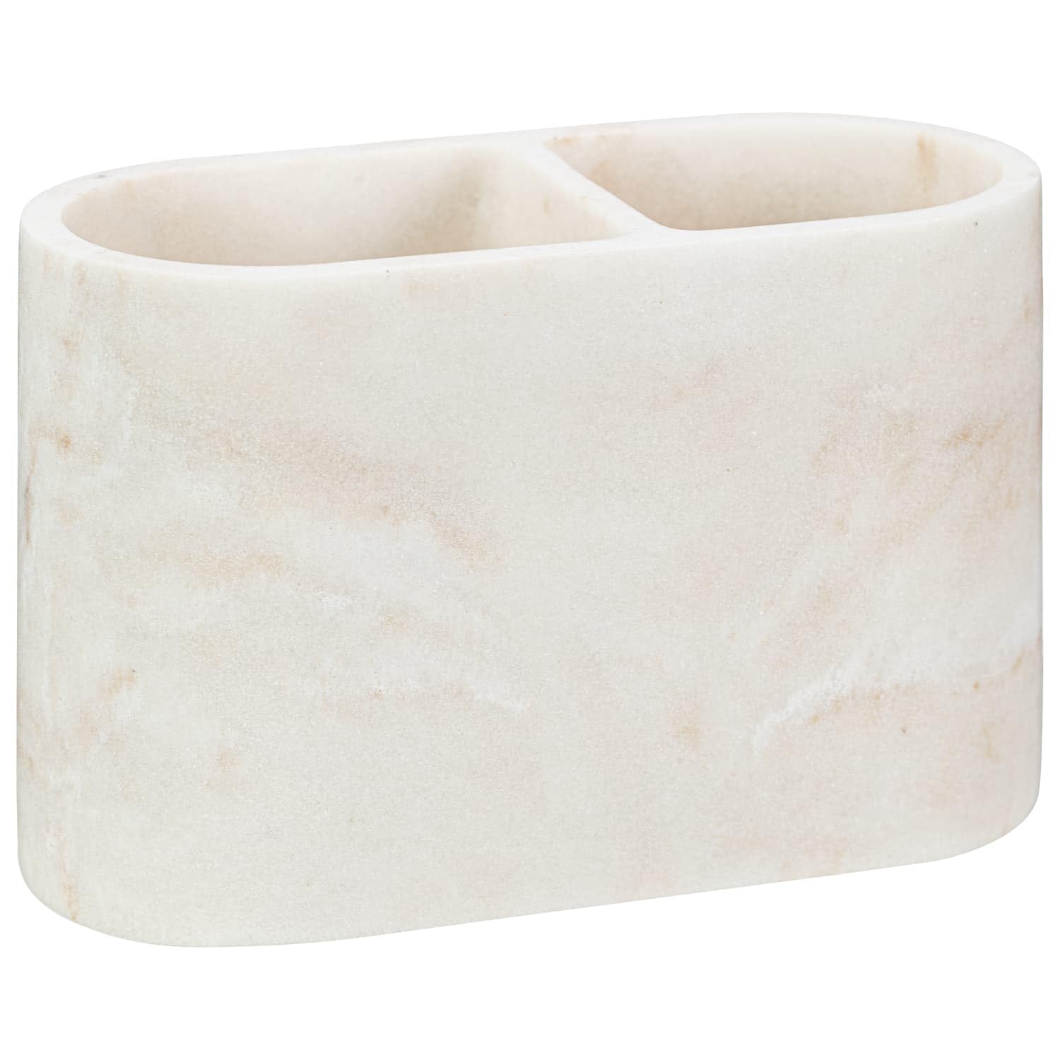 New Elegant Marble Made Toothbrush Holder, Add an Elegant Touch To Your Sink Area .Keep Your Bathroom Clean and Tidy. - Natural - Dimensions: 12x12x17.