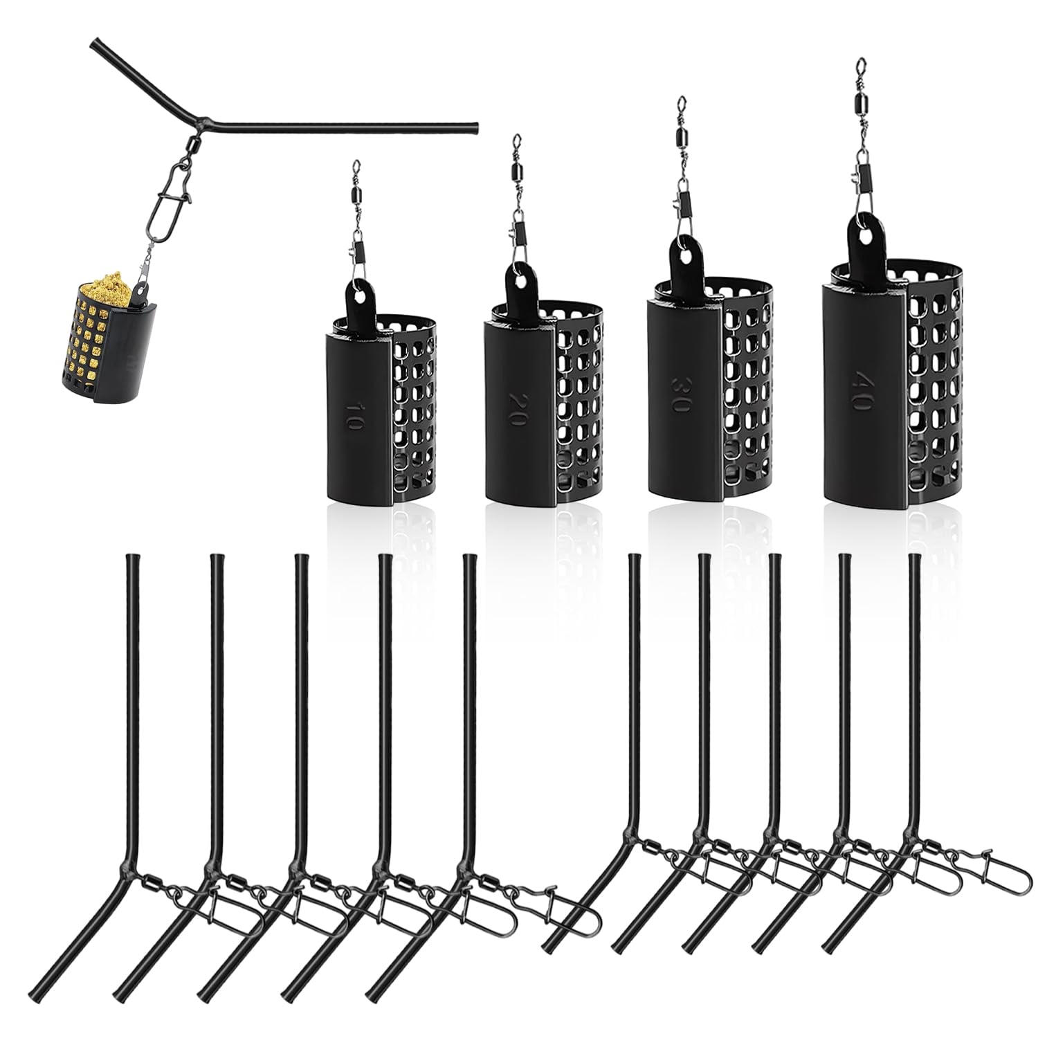 LUFEIS Method Feeder, 5 Pièces Pêche Méthode Feeder en Ligne de Pêche, Mangeoire en Ligne pour LUFEIS Method Feeder, 5 Pièces Pêche Méthode Feeder en Ligne de Pêche, Mangeoire en Ligne pour