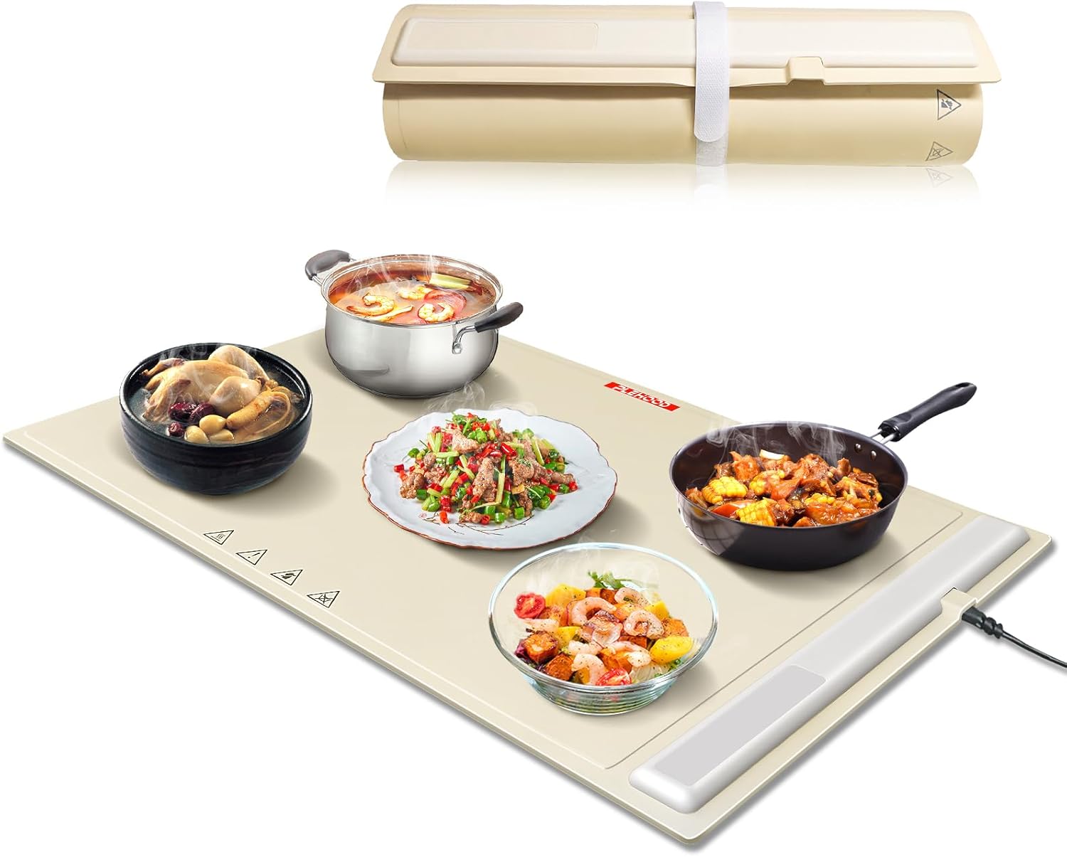 Plehood Electric Warming Tray,Foldable Silicone Food Warmer with Adjustable Temperature Control,Fast Heating & Warming Plates for Family Gatherings, Parties