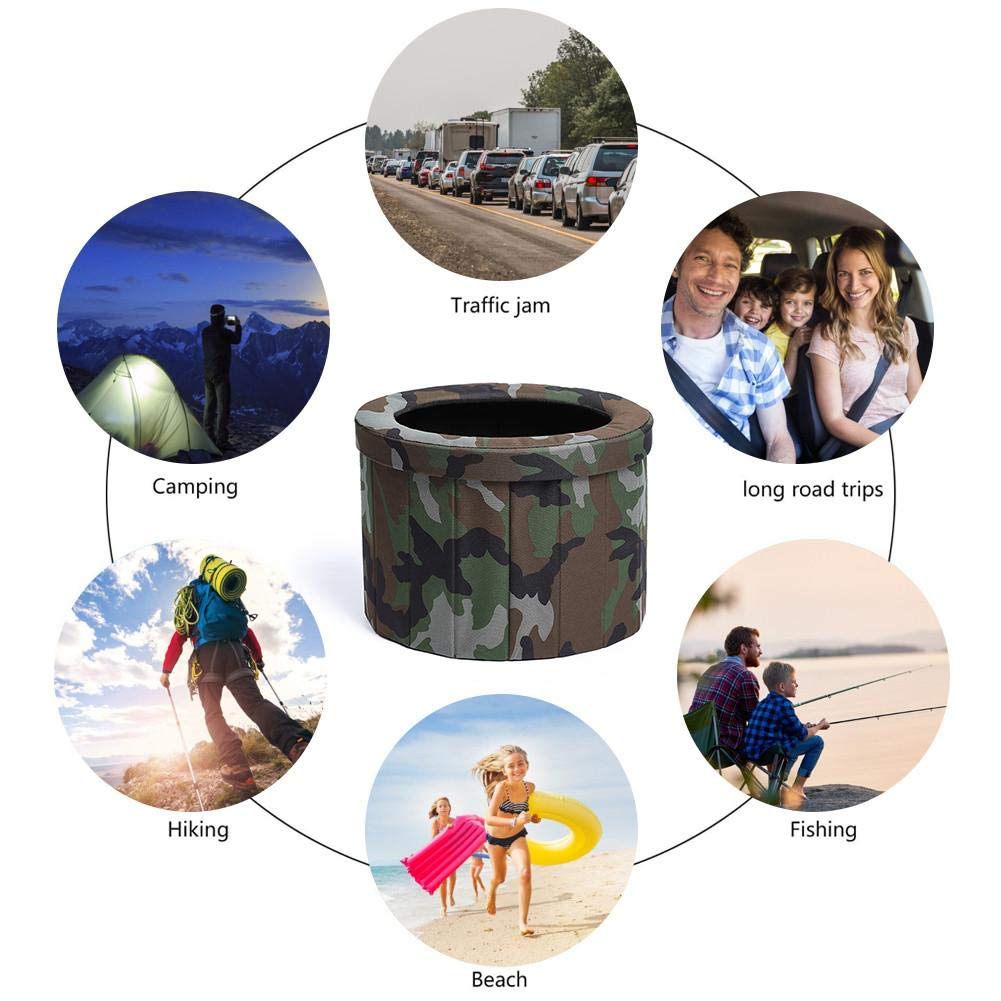 Toilettes d'urgence portables pliables pour voiture, convient pour les urgences en plein air, le camping et le sommeil, les voyages en voiture
