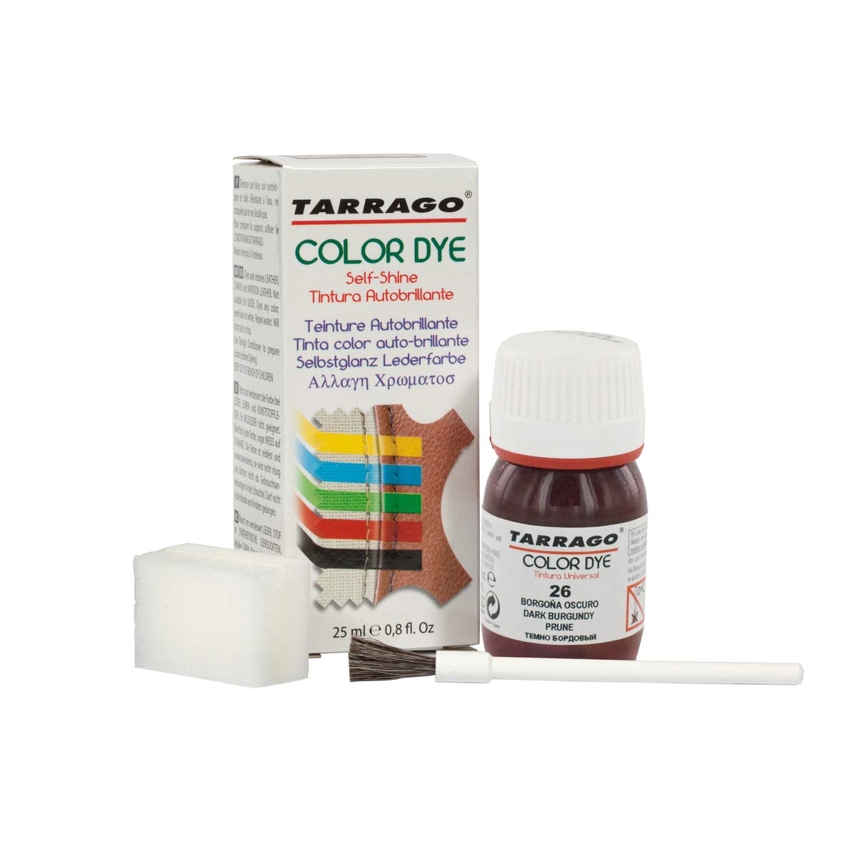 Tinte para Zapatos y Bolsos de Cuero y Textil con Esponja y Brocha | Cubre Rozaduras y Desgastes del Calzado | Gama de 90 colores — view 56