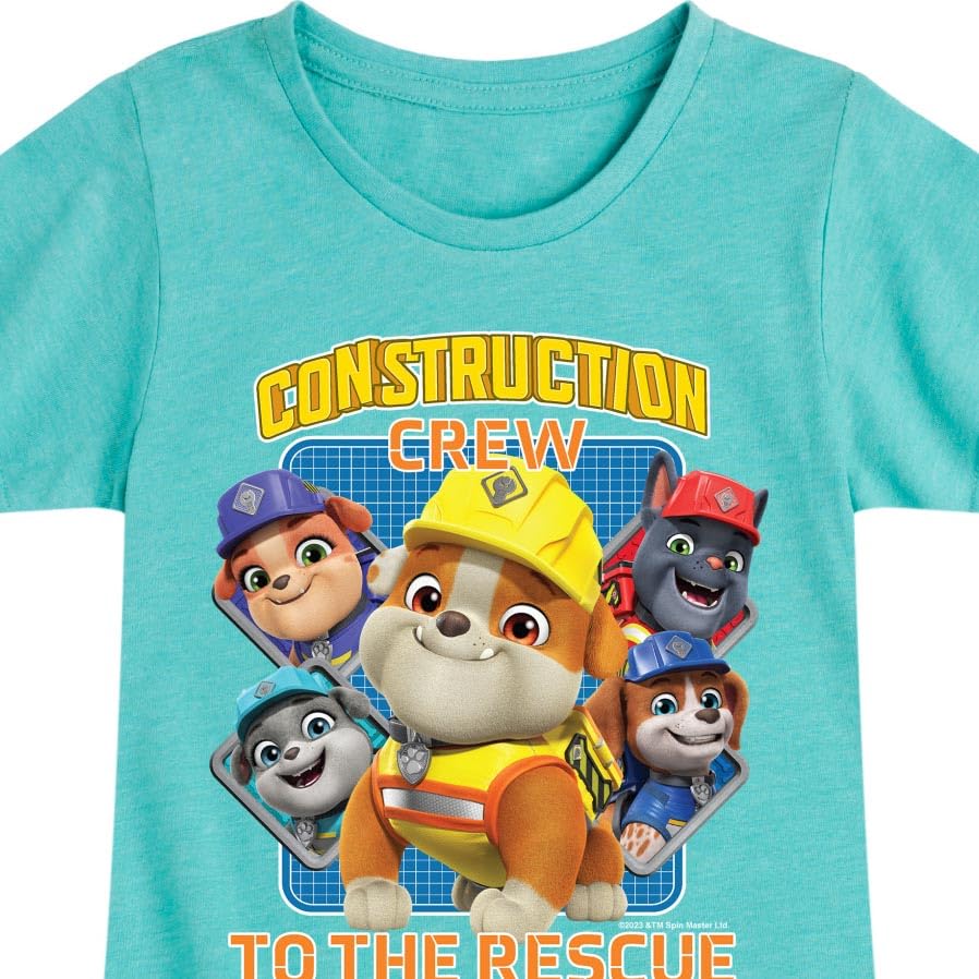 HYBRID APPAREL - Paw Patrol - Rubble & Crew - Construction Crew to The Rescue - Toddler & Youth Girls Short Sleeve T-Shirt3