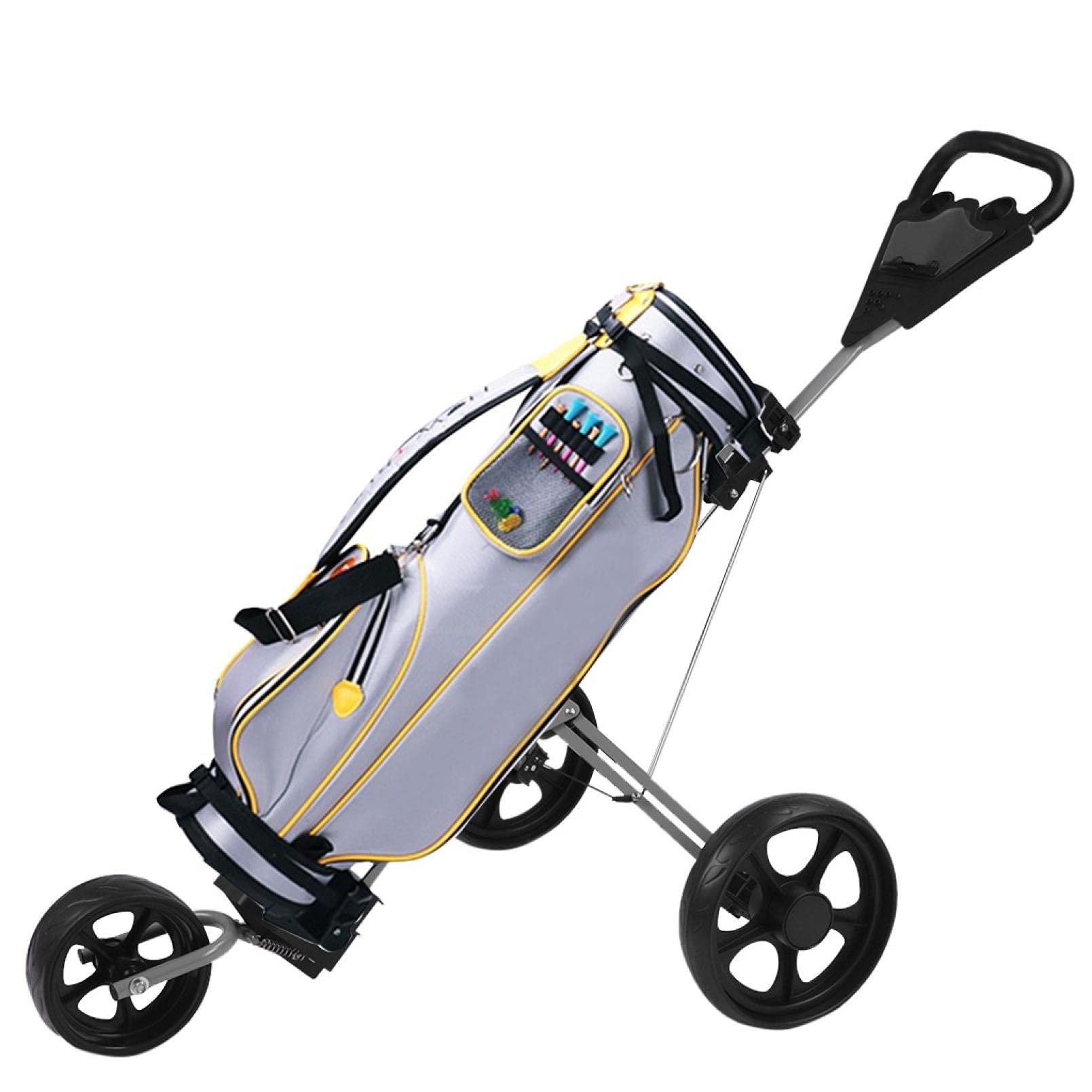 Buy 3 Wheel Golf Pull Push Cart, Foldable Lightweight Folding New