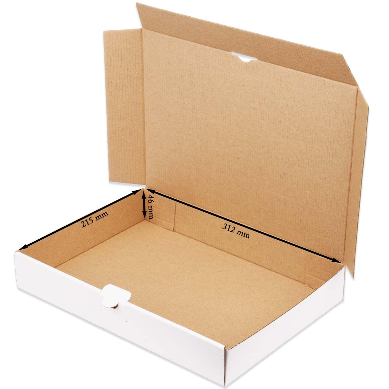 Maxibriefkartons 320 x 225 x 50 mm MB-4 weiß Maxibrief Karton Faltschachtel stabil Versandkarton für Post DHL Versand DIN A4 Warensendung Büchersendung Versandschachtel (200 Stück)