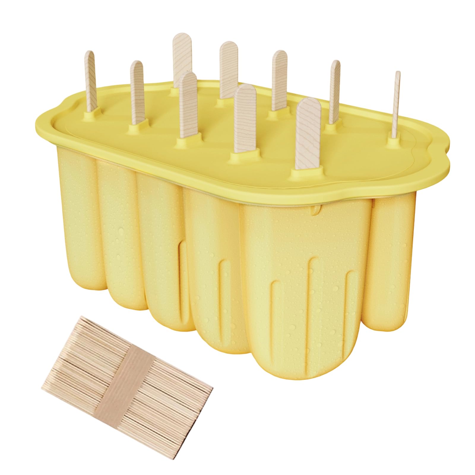 FGDTREE Cream Maker with Detachable Lid and Handle Flexible Silicone Molds Dishwasher Safe for Kids and Parties Elastomer Popsicles Molds
