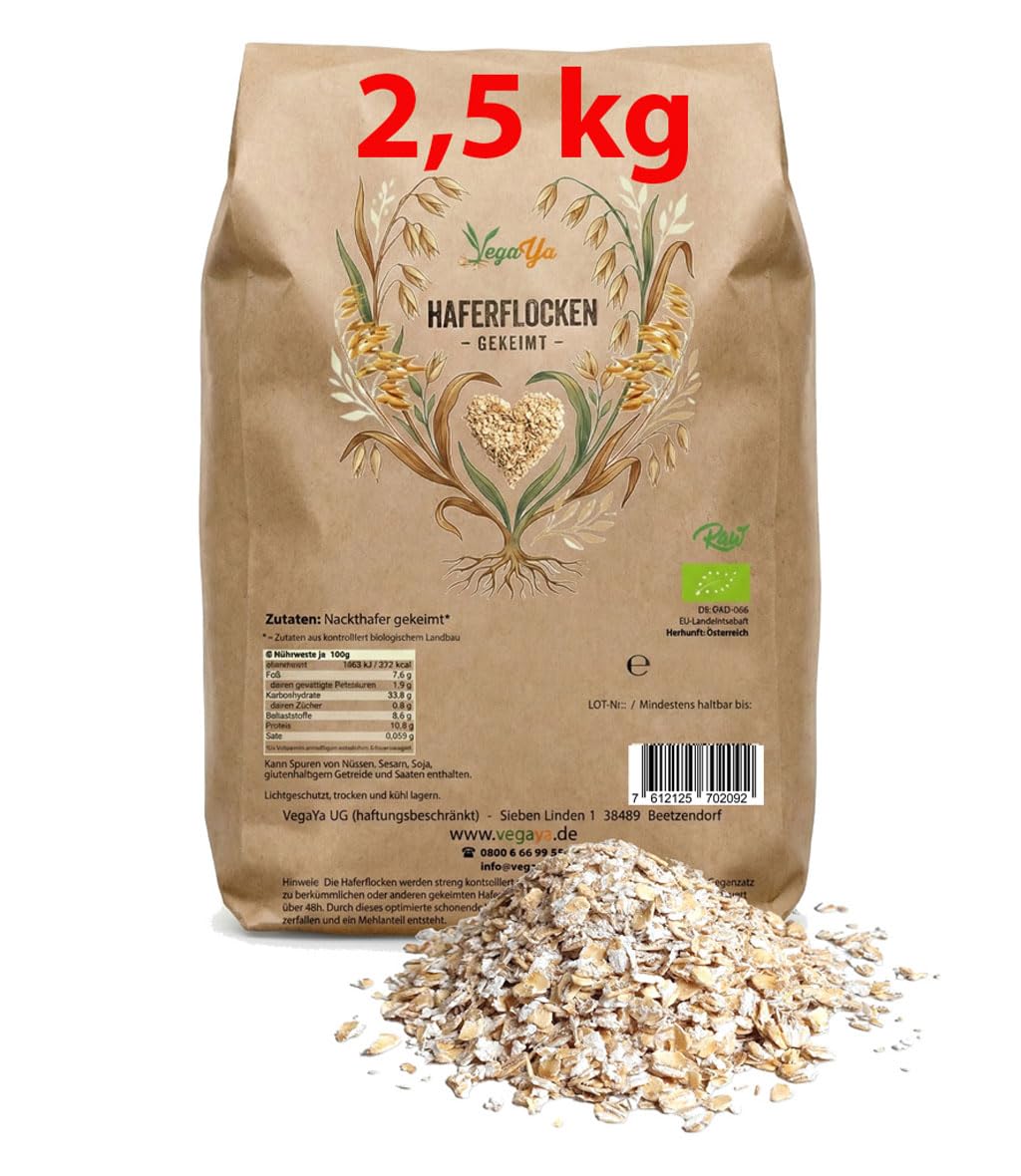 Gekeimte Haferflocken bio 2,5 kg | Rohkost