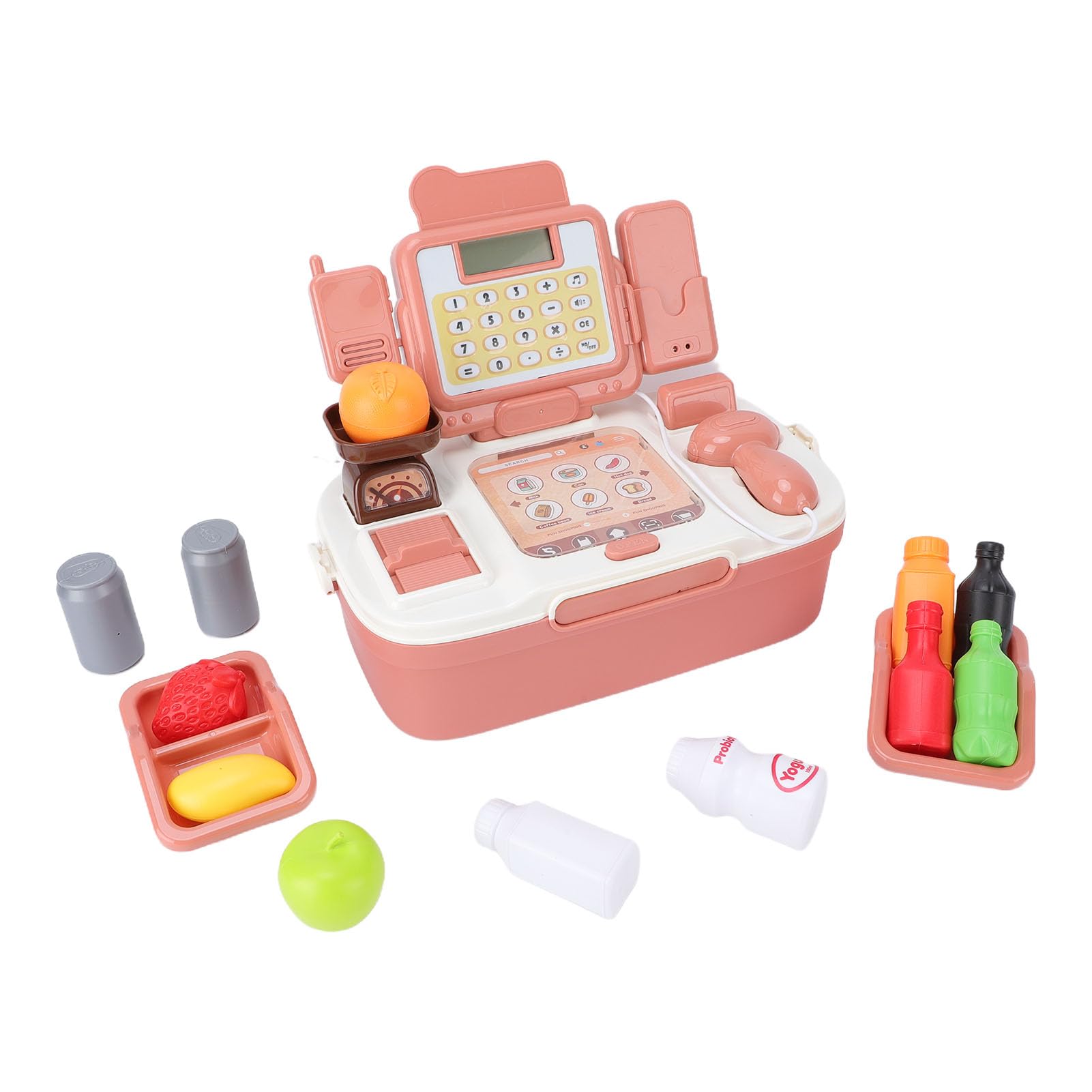 Juguete de Caja Registradora para Niños, Teclado de Cajón, Luz de Sonido, Juguete de Caja Registradora Simulada, para Niños con Monedas y Tarjetas de Sonido para de 3 a 6 Años