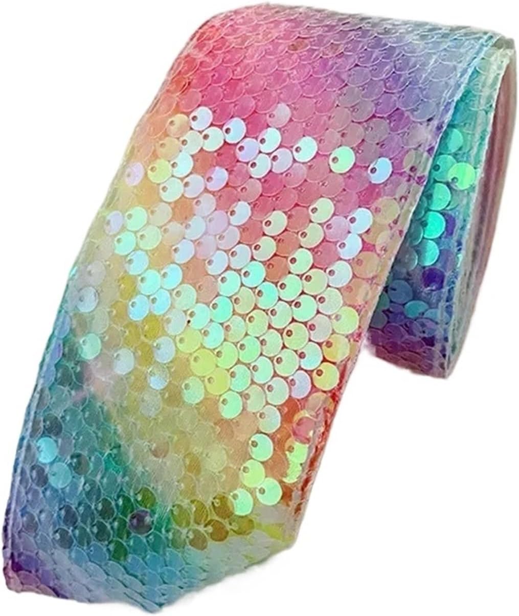 Glitter Ribbon 6cm DIY Butterfly Hair Accessories Handmade Tape 11 Yards(Color 4)