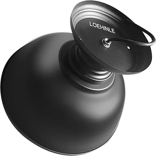 Miniatura 7 de Lámpara de techo semiempotrada, industrial cerca del techo, lámpara de techo rústica vintage de metal negro para cocina, isla, dormitorio, pasillo,