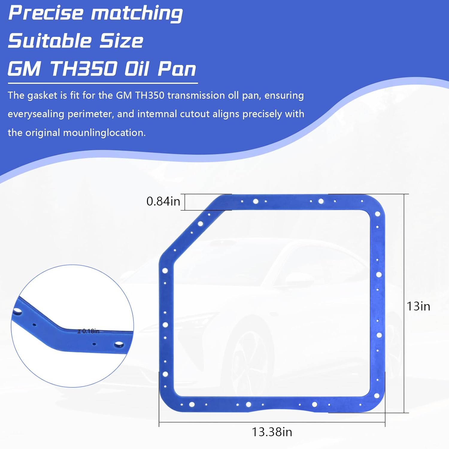 Reusable Transmission Pan Gasket for GM Turbo 350 (TH350) - Upgraded Steel Core & Rubber Seal, Compatible with Moroso 93102, Heavy Duty Leak-Proof Oil Pan Gasket