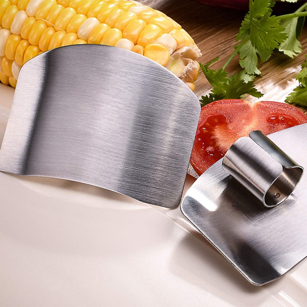 Protège-Doigts En Inox 304 Pour Cuisine - 2 Pièces - Sécurité Découpe Aliments