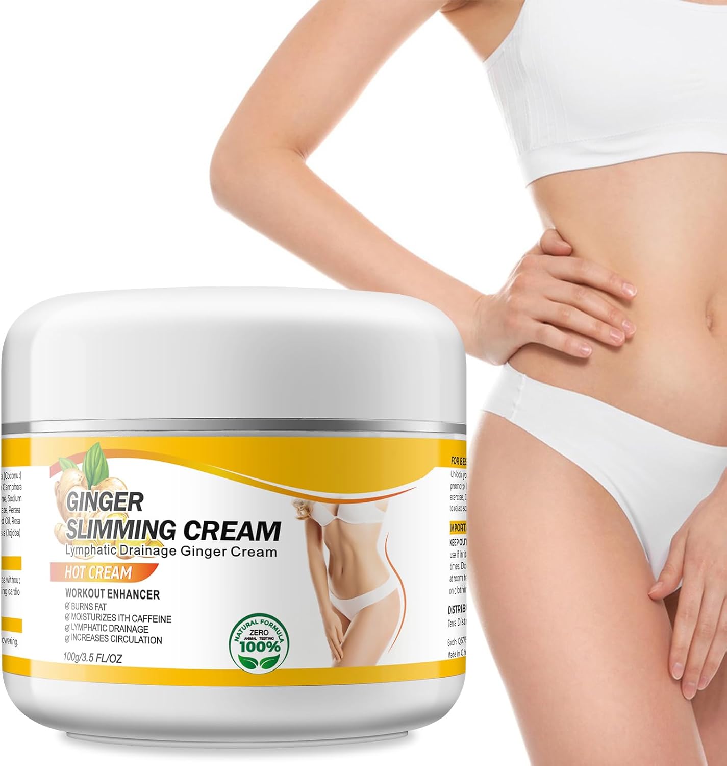 Fat Burning Ginger Cream, Ginger Firming Cream Anti Cellulite, Hot