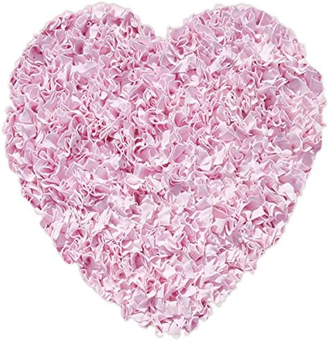 Shaggy Raggy Heart Pink Area Rug Size 3'x3' HEART