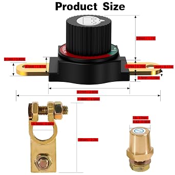 Top Post Battery Disconnect Switch,1248V Battery Kill Switch for Car RV