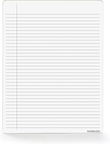 Miniatura 9 de Scribbledo 2 Pack Dry Erase Notebook College Ruled Lined Board 9"x12" Reusable Lined Erasable Ruled Writing Note Pad Lapboard, Blank Whiteboard on