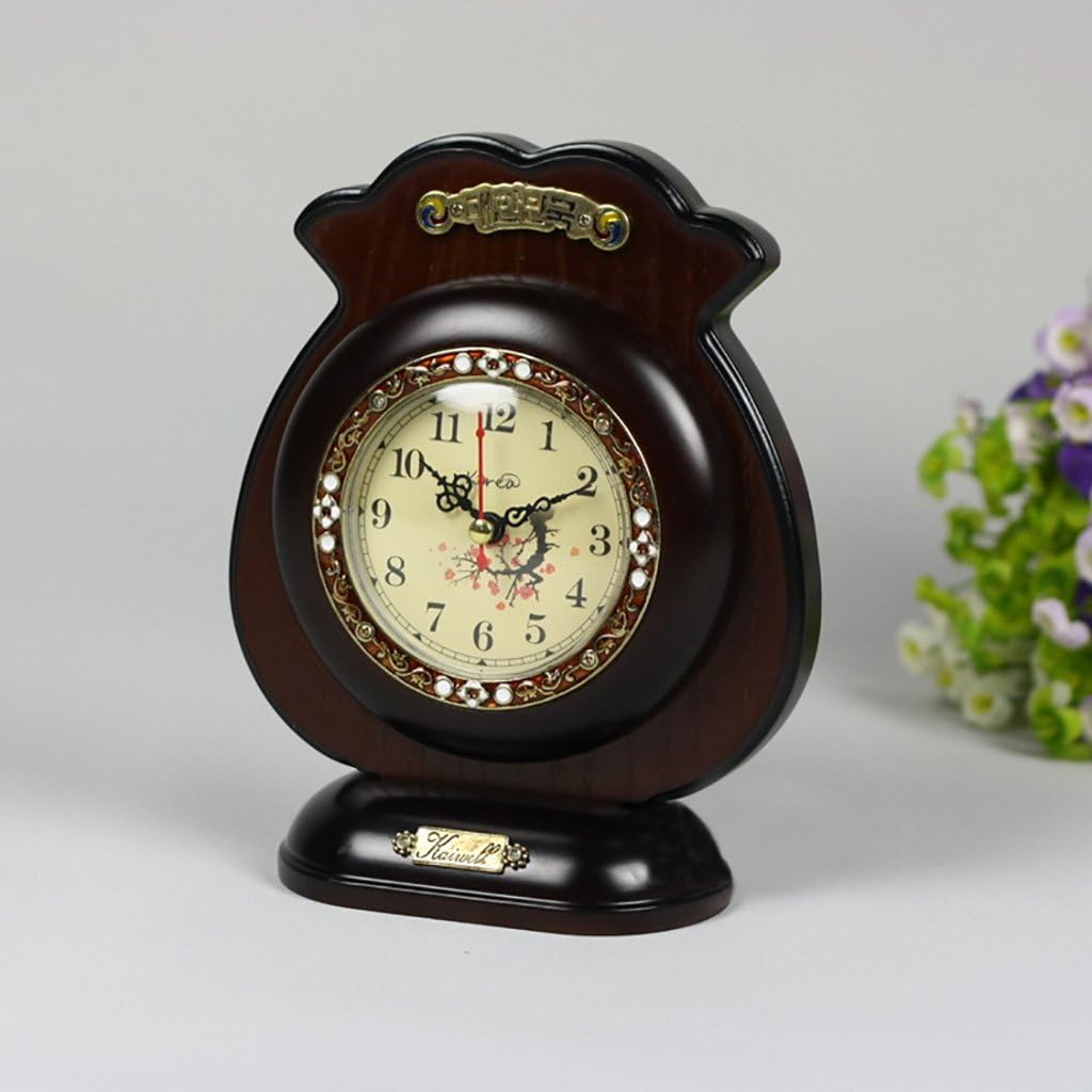 Desk Clock and Shelf Clock Retro Mantel/Mantle Rhythm Quartz Clock Wooden Living Room Desk Shelf Clocks Decoration
