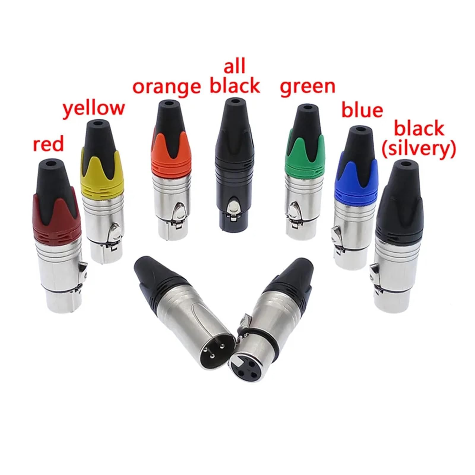 Złącze XLR Audio 3pin głośnik męski i żeński kolor DIY mikrofon 1 szt. (wszystkie czarne męskie)