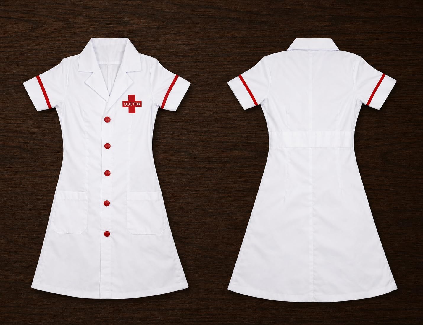 Rudra Fancy Dress Kids Doctor Coat and Nurse Dress Set for Boys & Girls | Fancy Dress Costume | School Competition Role Play Outfit (C-Nurse + 4 Accessories, 3-4 Years) 1
