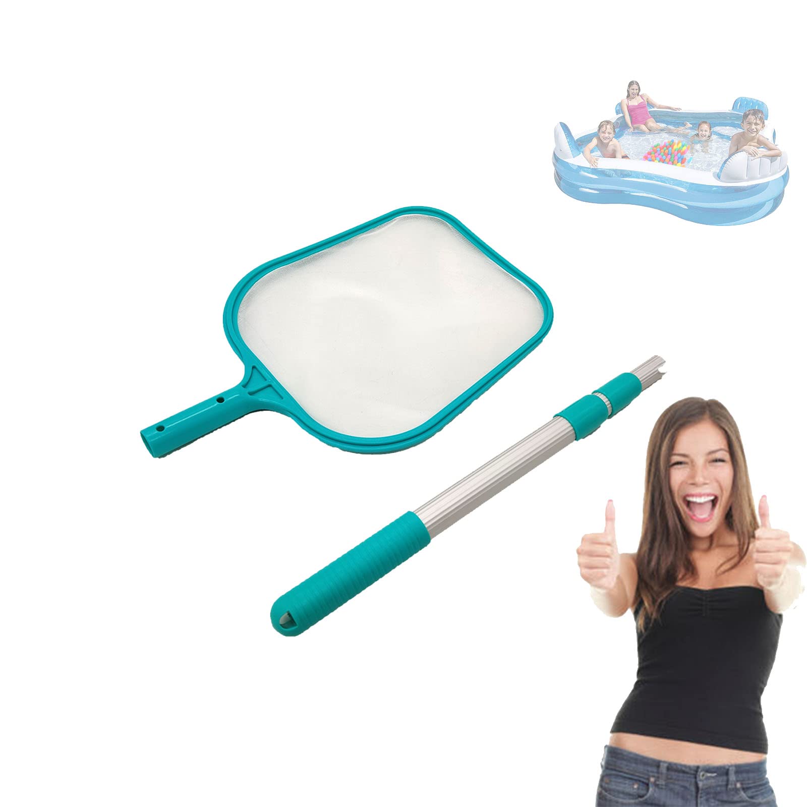 Questo retino per Piscina, retino Professionale per Piscina (con Barra di Giunzione), retino a Maglie per la Pulizia della Superficie di Piscine e vasche idromassaggio, per Una Rapida rimozi