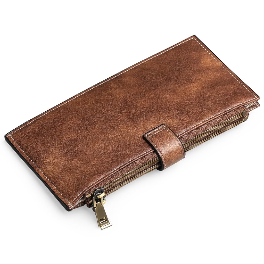 Sac à main vintage pour femme à grande capacité avec porte-cartes et pince à billets sécurisé