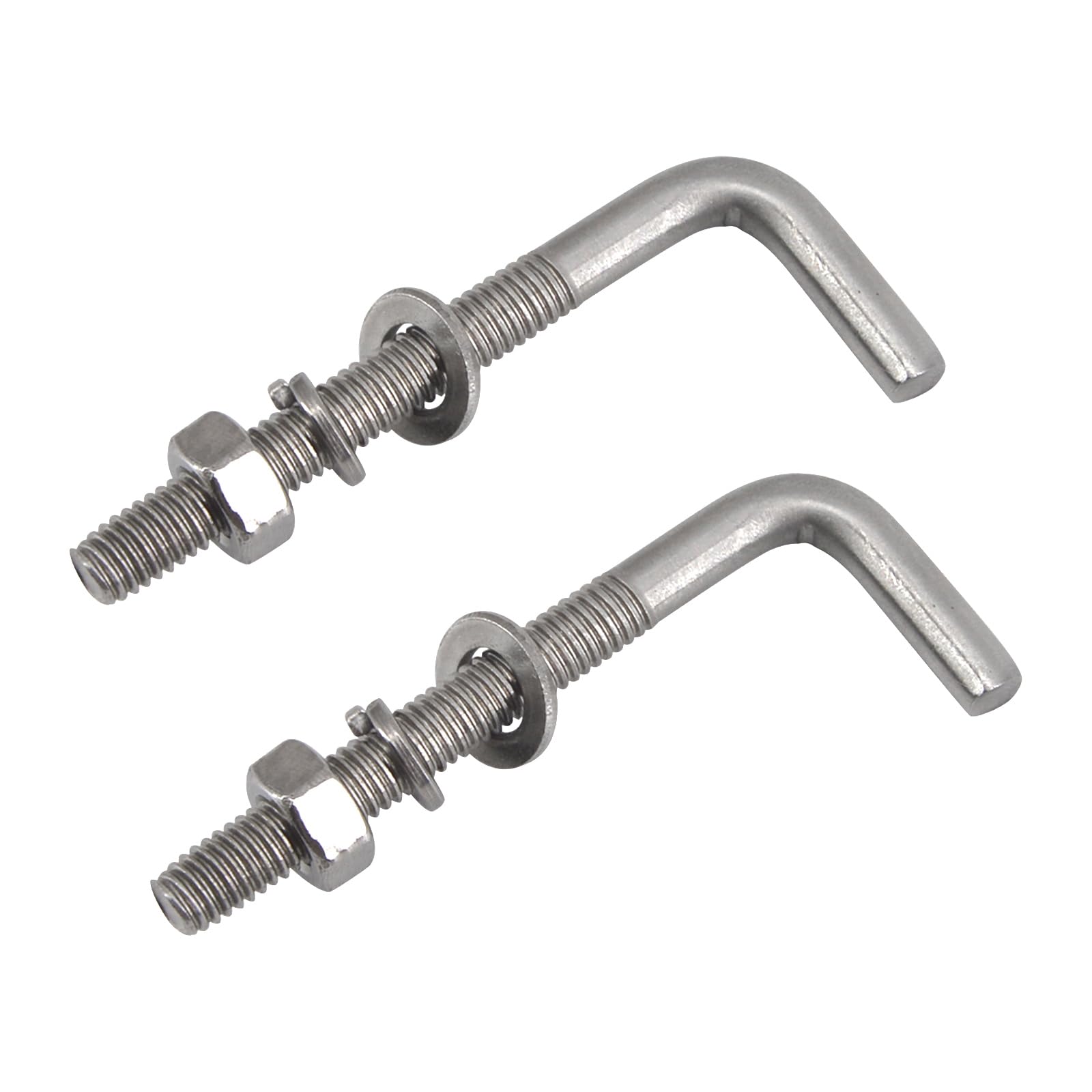 Confezione da 30 bulloni di ancoraggio quadrati M4 x 33 mm a forma di L, in acciaio inossidabile 304, ad angolo retto, con rondelle e dadi