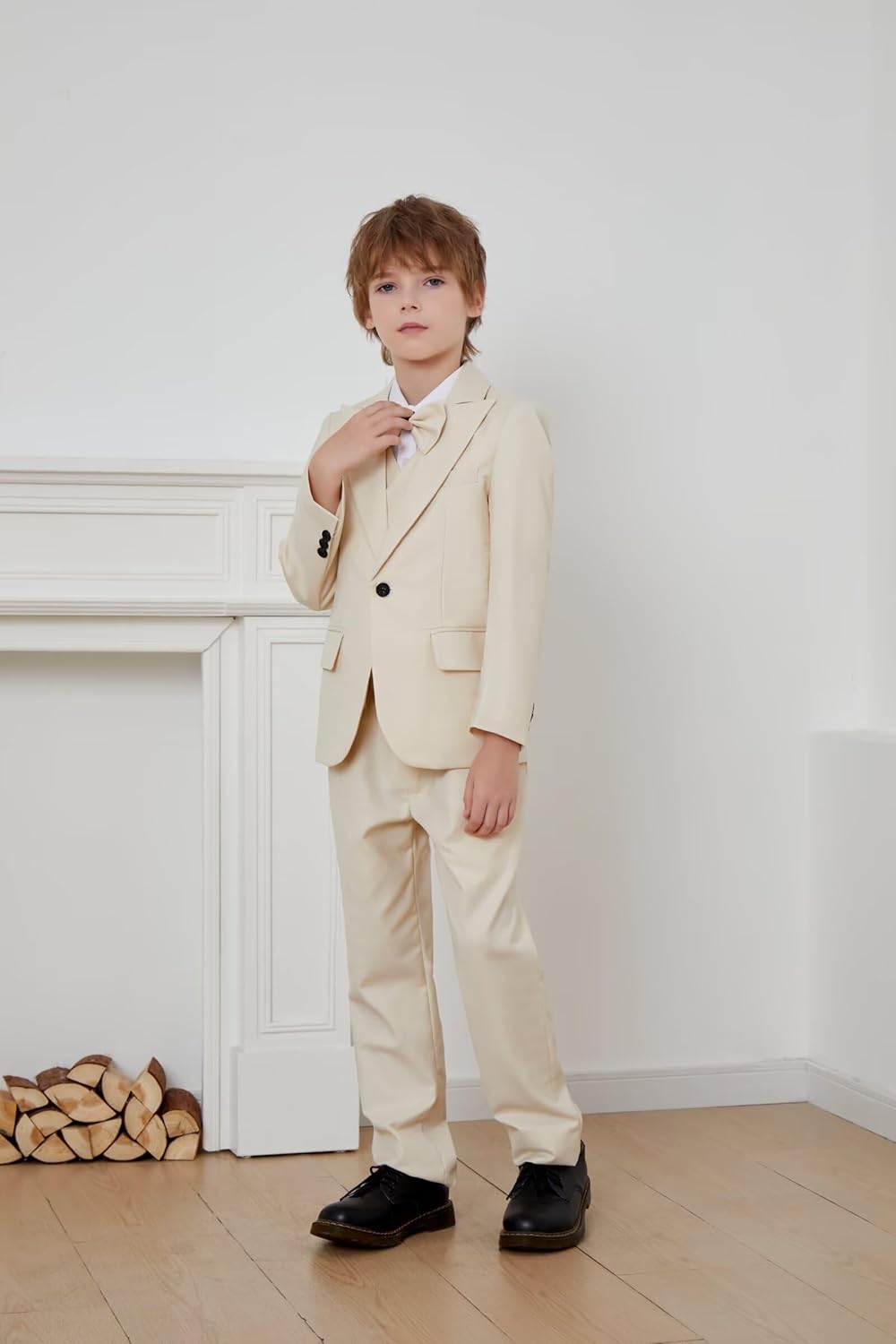 Boy's 4 Piece Suit Slim Fit Suit One Button Formal Wedding Suits Prom Dress Suit wi... - Image 2