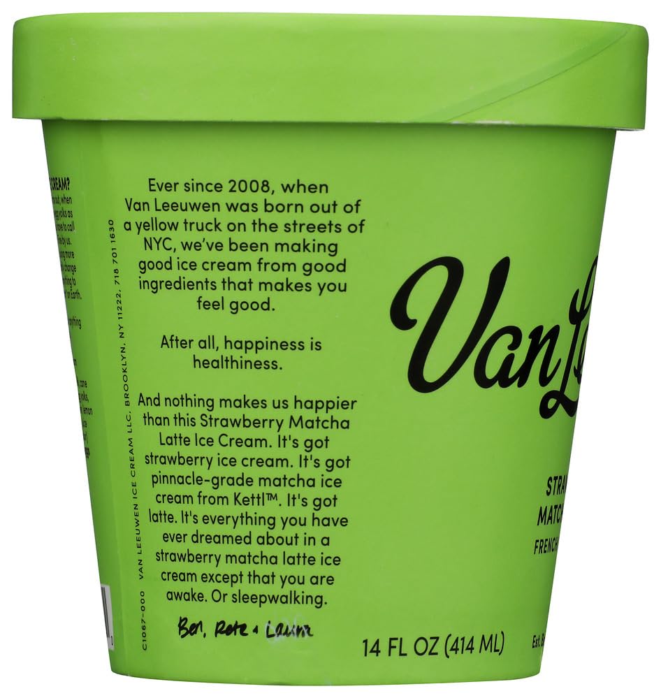 Amazon.com: Van Leeuwen Strawberry Matcha Latte Ice Cream, 14 FZ