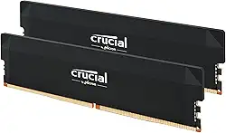 Crucial Kit Pro DDR5 RAM 64GB (2x32GB) 6000MHz CL40, Overclocking Desktop Gaming Memory, Intel XMP 3.0 e AMD Expo - Preto CP2K32G60C40U5B