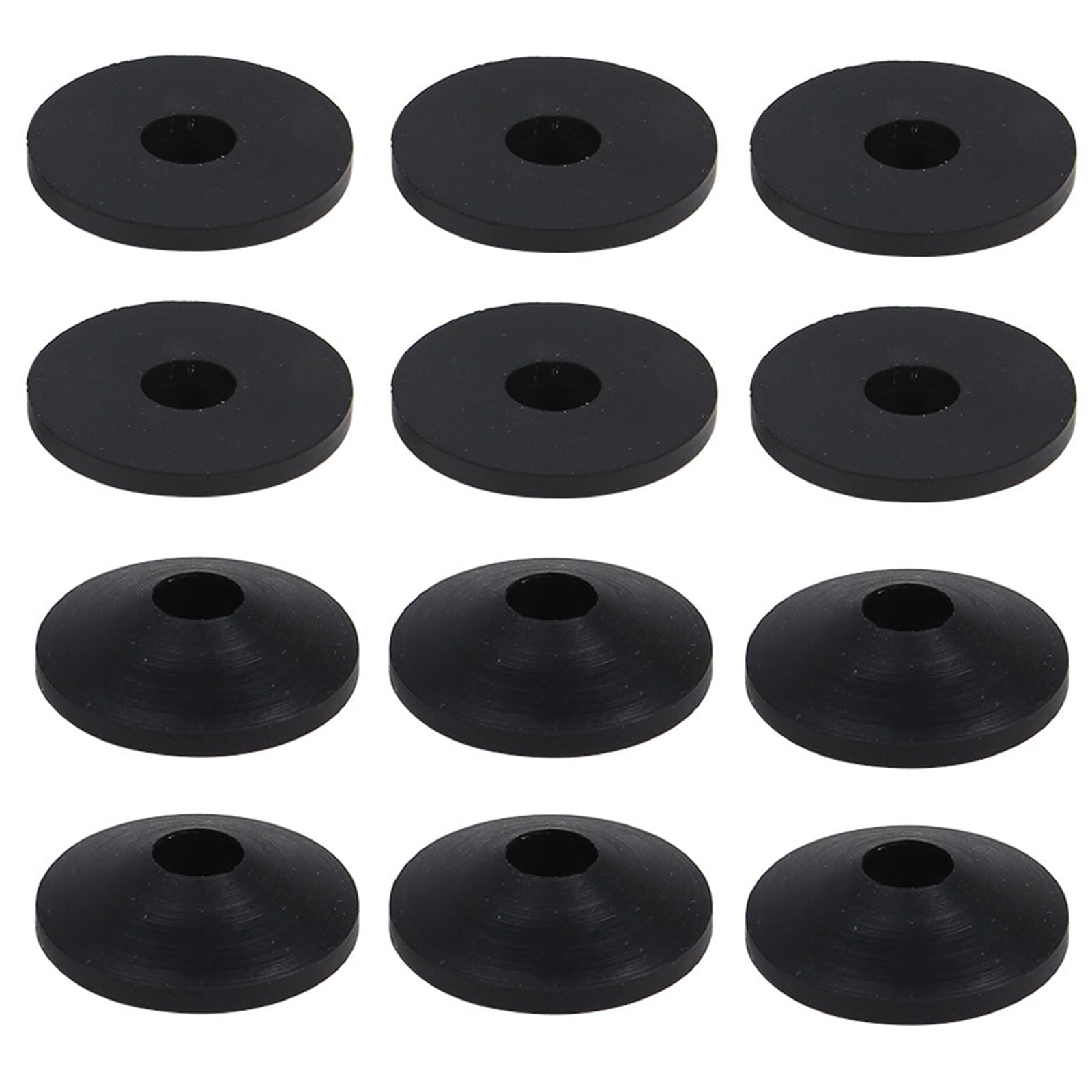 12Pcs Conical Toilet Bolts Rubber Washer Beveled Gasket Washers Leakproof Washers Toilet Seats Screws Replacement Part Conical Bolts Rubber Washer