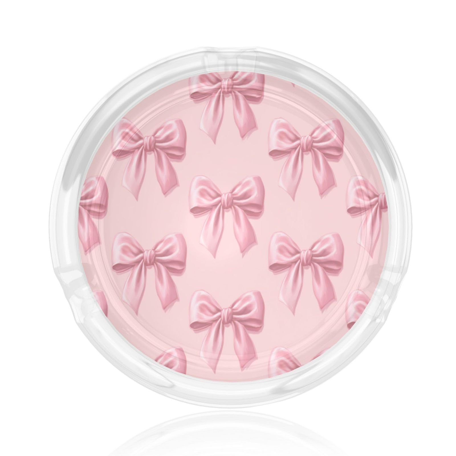 Cute Pink Ribbon Bow Pattern Glass Ashtray For Cigarettes Ash Trays Case For Home Office Decor