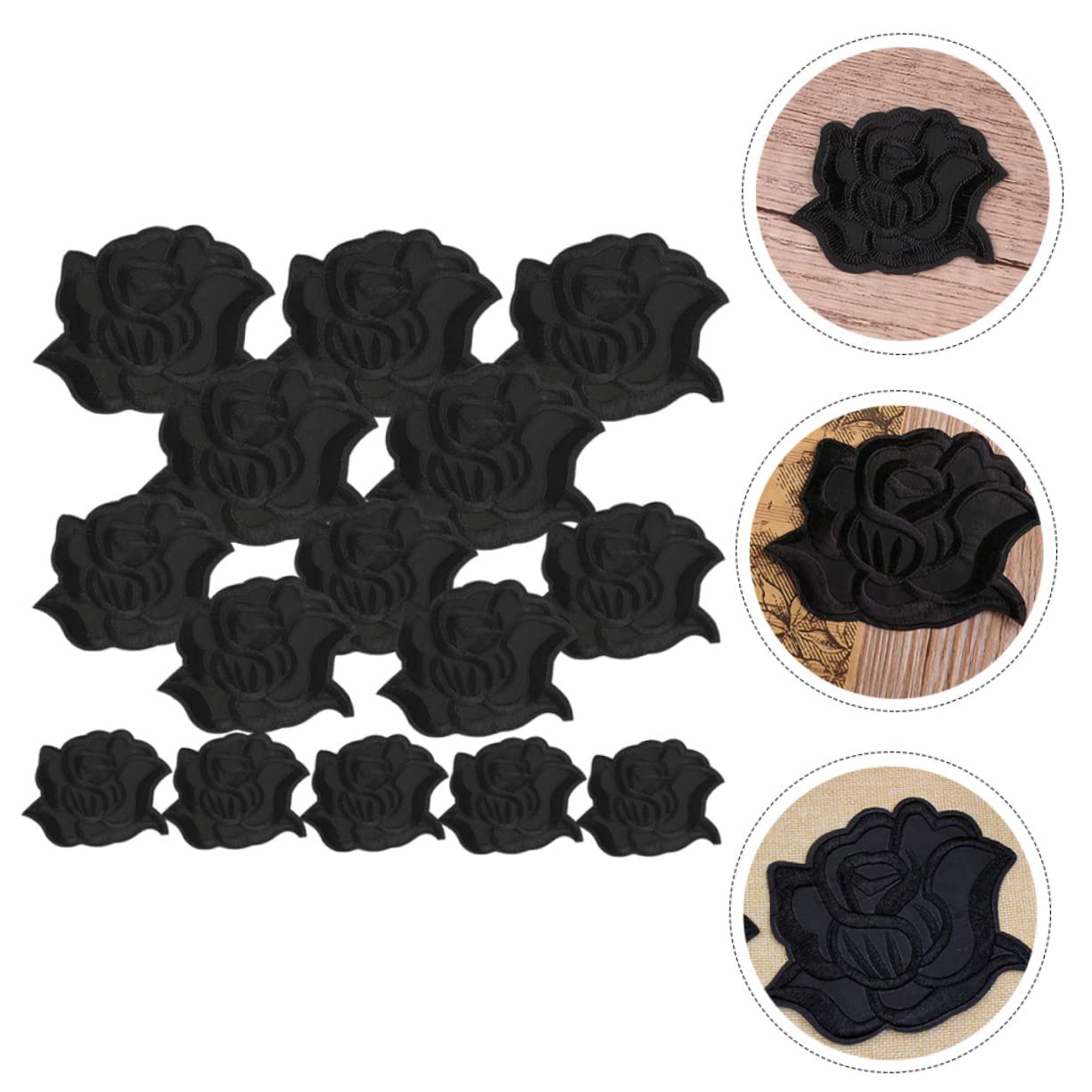 Parches Bordados de Tela Flores, 15 Piezas Parches termoadhesivos DIY